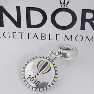 Pandora 2016 World Hot Air Balloon Exclusive Dangle Charm S925 Silver with box